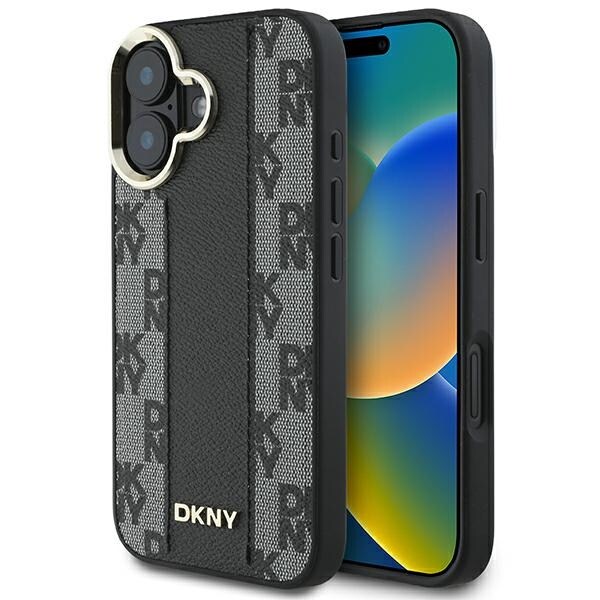 DKNY ternet mønster Magsafe iPhone 16 Plus-etui - sort