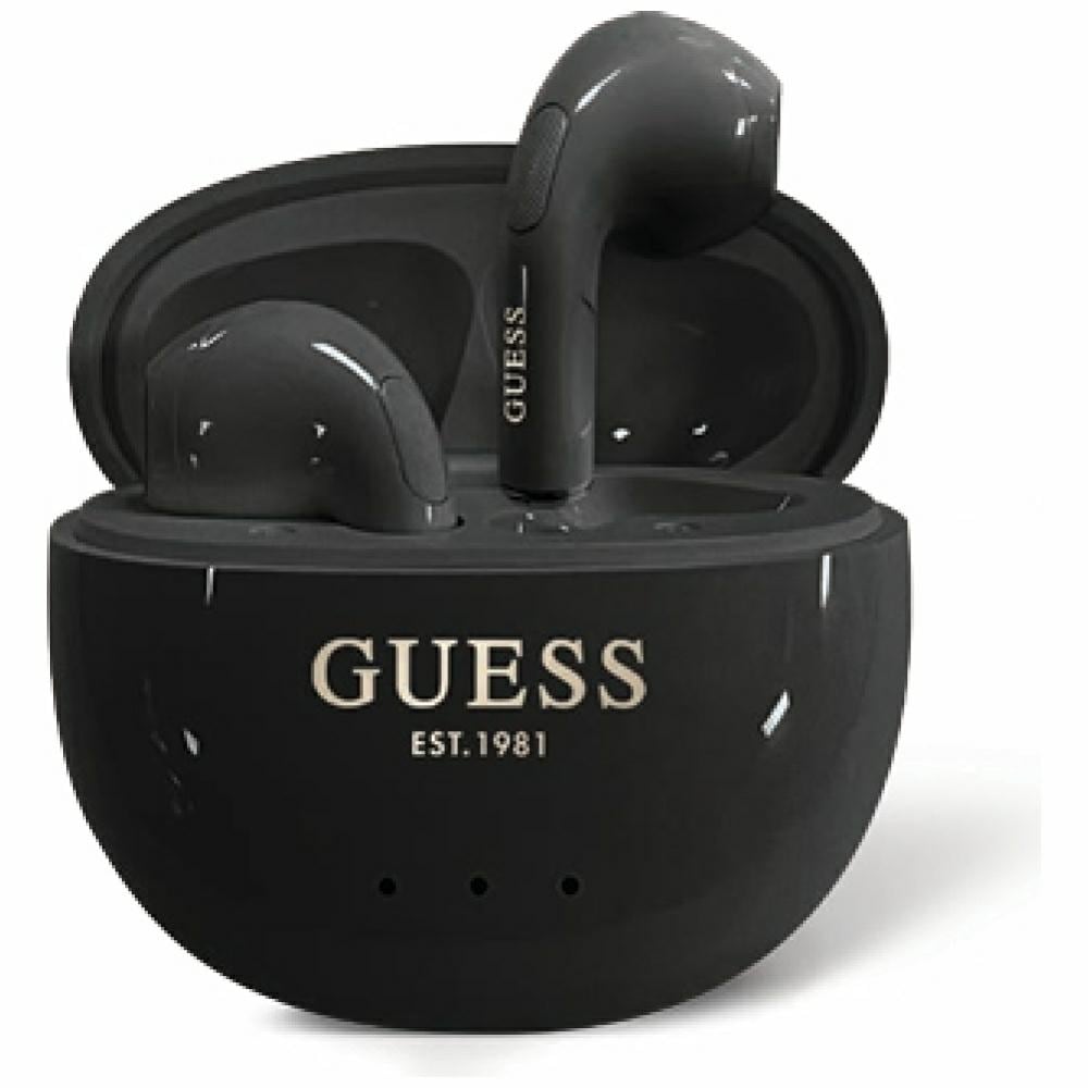 Guess Glossy Effect Egg Shape Printed Classic Logo TWS-hovedtelefoner - sort