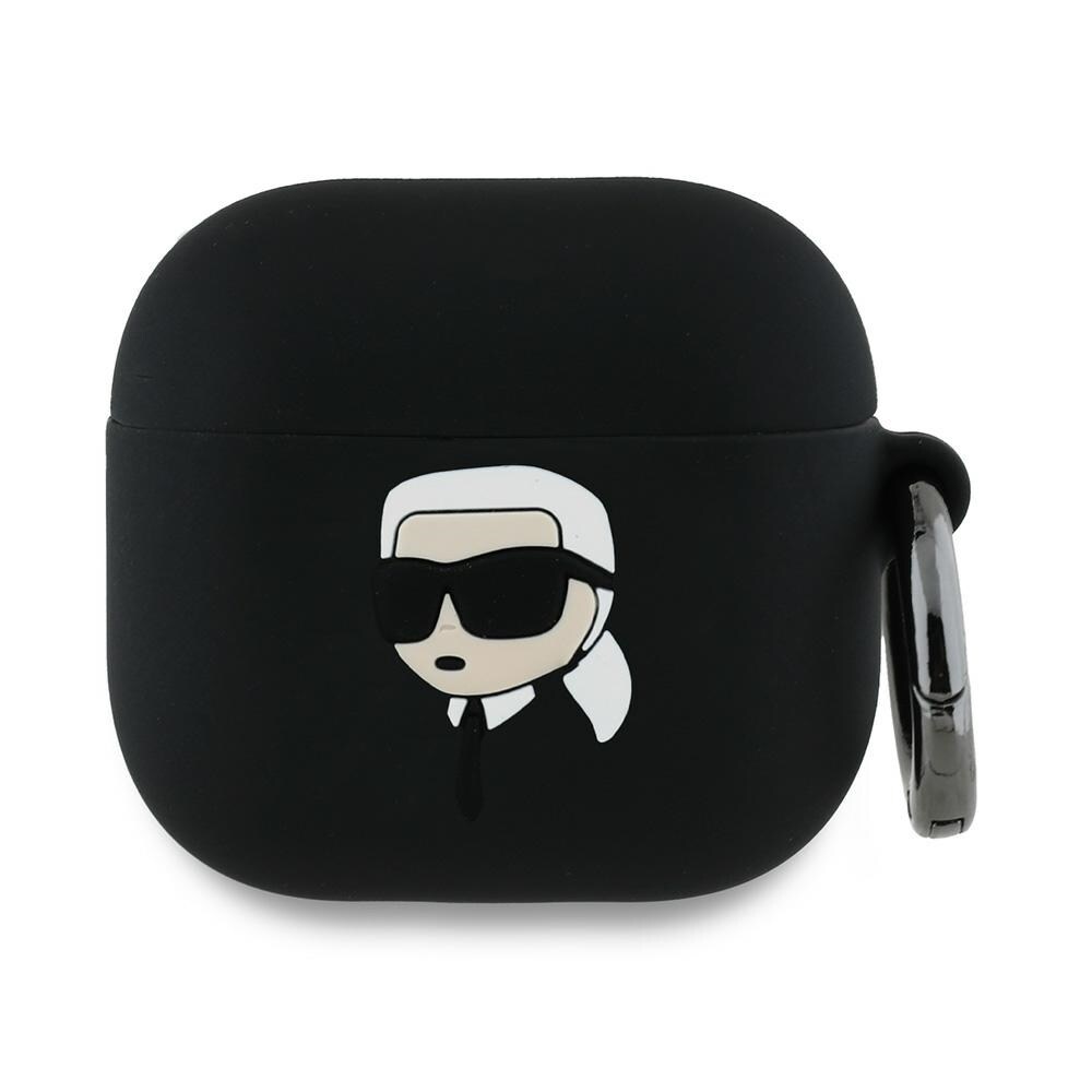 Karl Lagerfeld silikone Karl Head 3D-etui til AirPods 4 - Sort