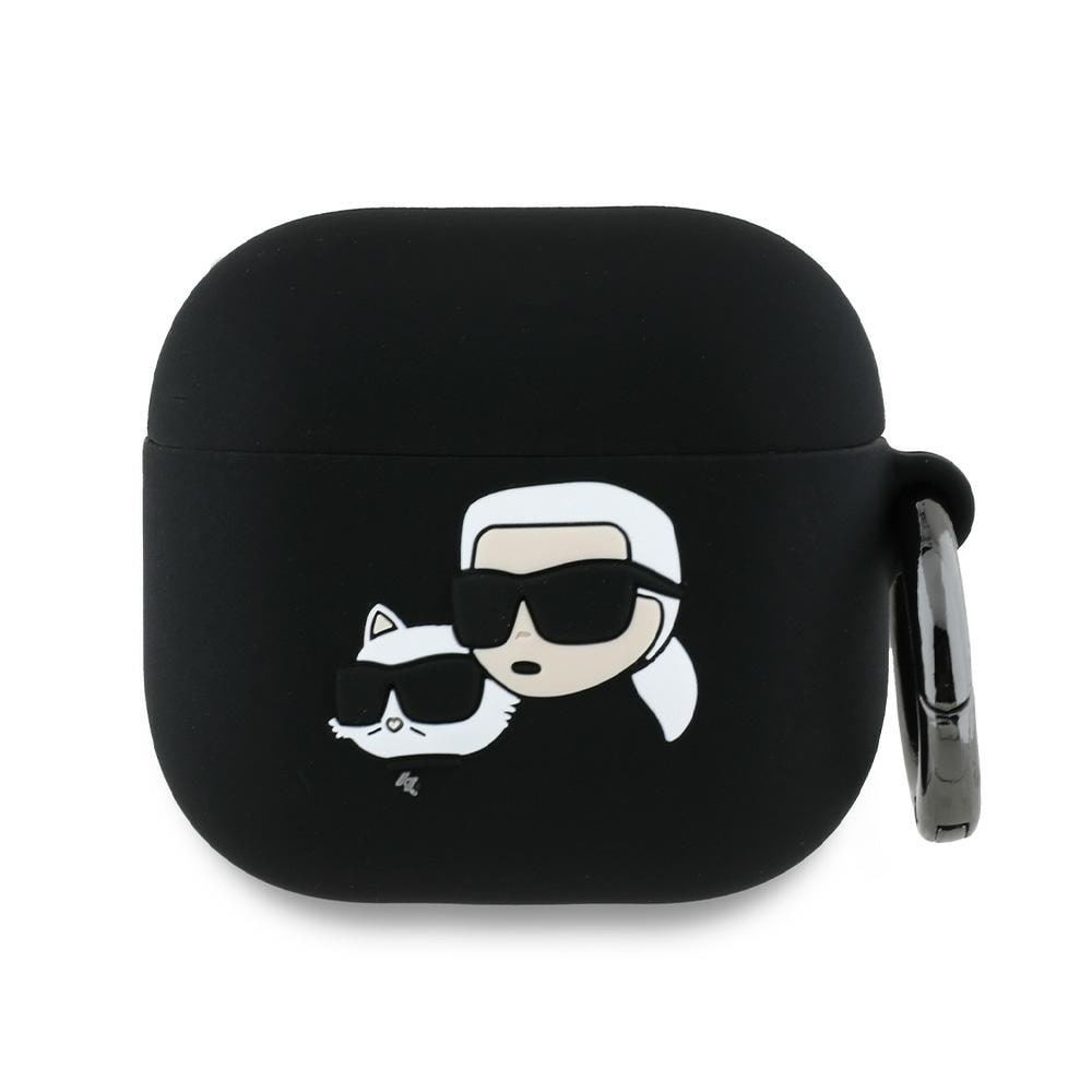 Karl Lagerfeld silikone Karl&Chaupette Head 3D-etui til AirPods 4 - Sort