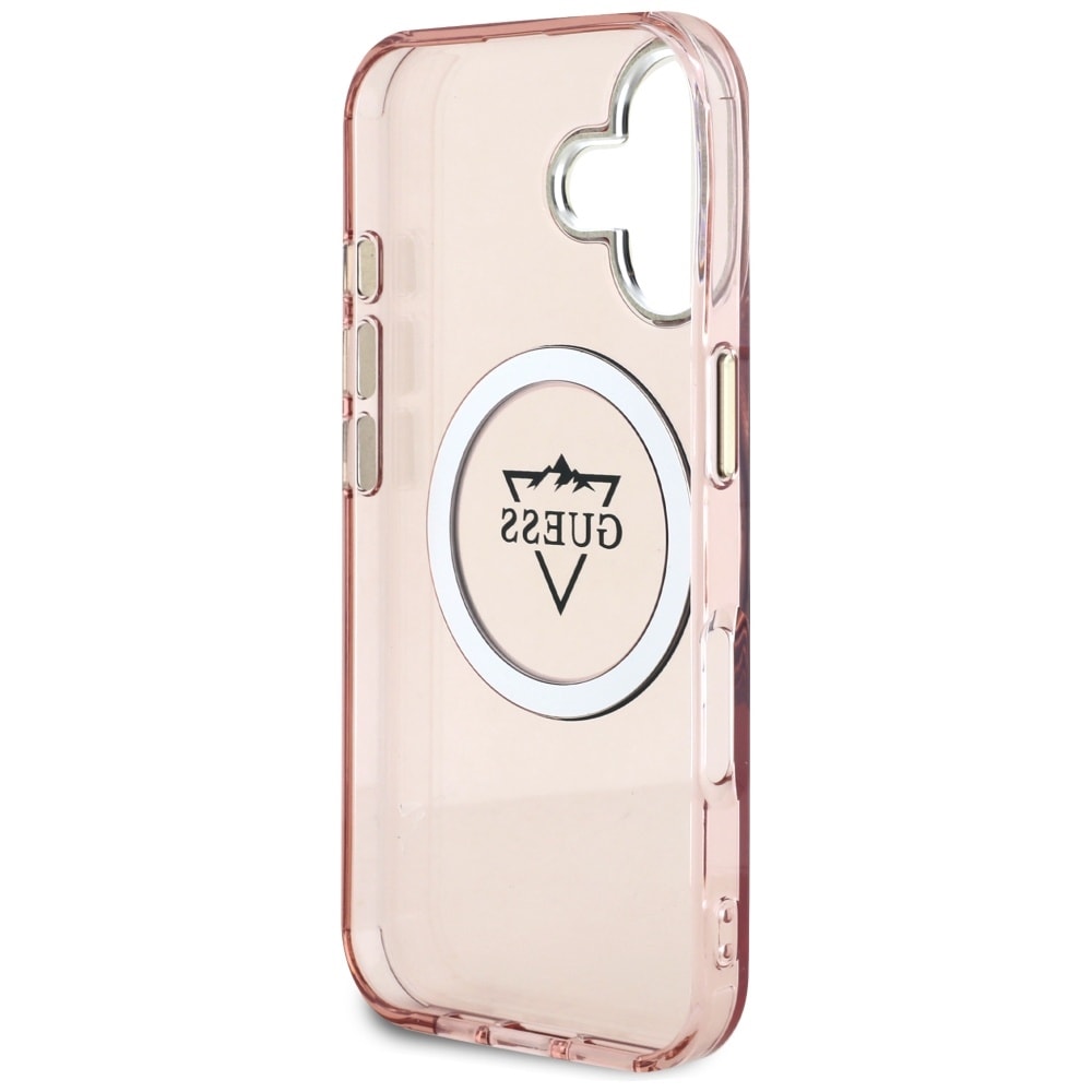 Guess IML Metal Mountain Logo MagSafe iPhone 16 Etui - Pink