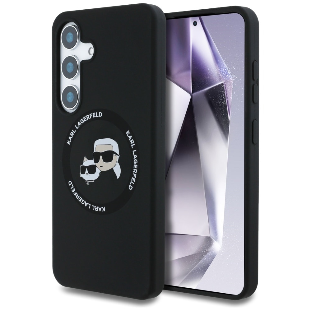 Karl Lagerfeld Silicone Double Heads And Circle MagSafe Samsung Galaxy S25-etui sort
