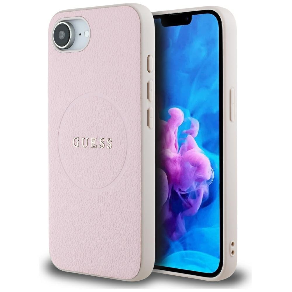 Guess MagSafe med kornet ring iPhone 16e-etui - pink