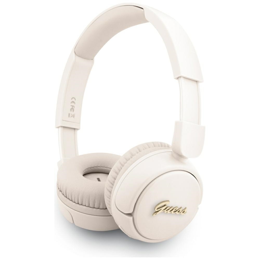 Guess Metal Logo Script Over-Ear-hovedtelefoner - Beige