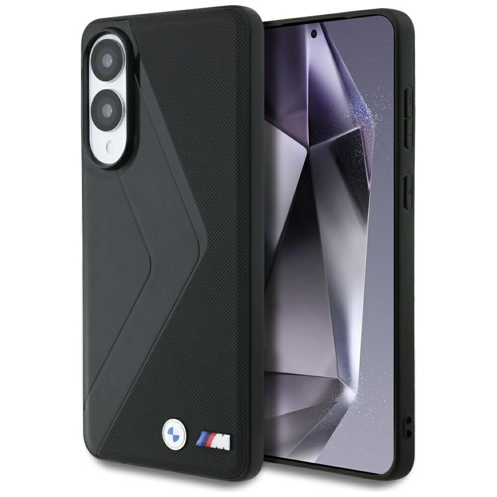 BMW Overdimensioneret MagSafe-etui i læder med striber til Samsung Galaxy S25 Edge - sort