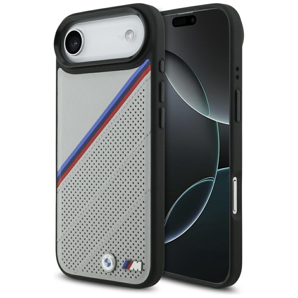 BMW M Tricolor MagSafe-etui med metallogo til iPhone 17 Air - grå