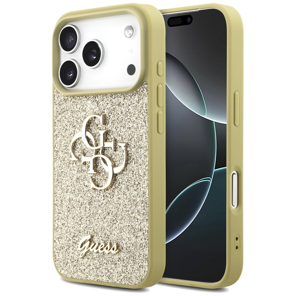 Guess Fast Glitter Big 4G-etui til iPhone 17 Pro - guld