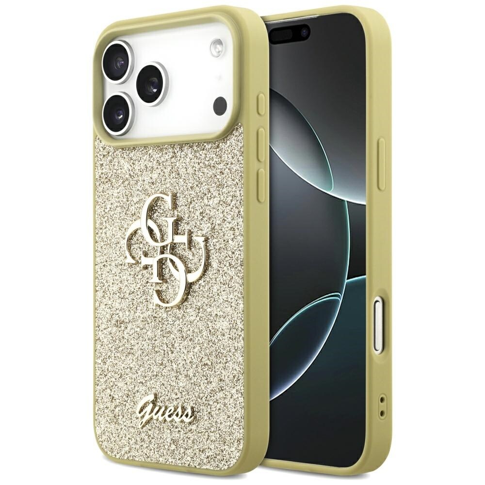 Guess Fast Glitter Big 4G-etui til iPhone 17 Pro Max - guld