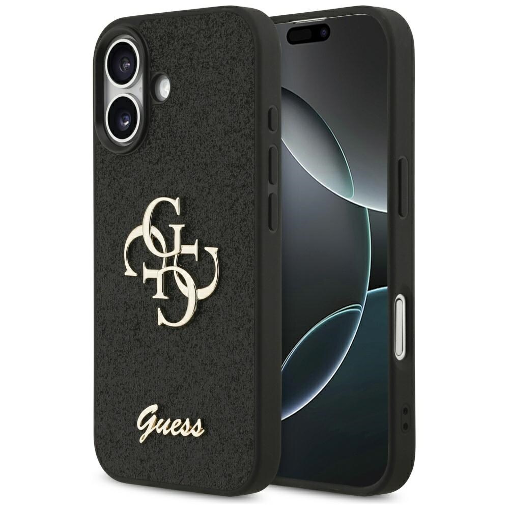 Guess Fast Glitter Big 4G-etui til iPhone 17 - sort