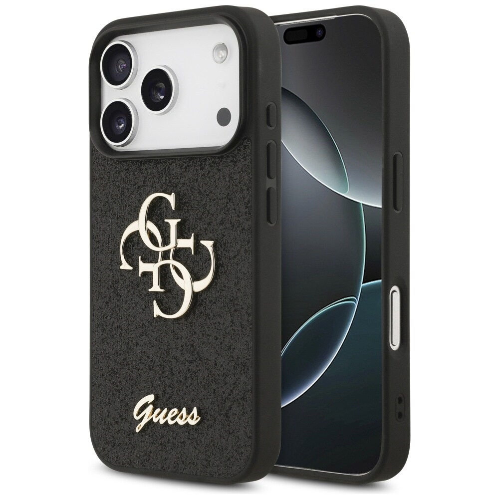 Guess Fast Glitter Big 4G-etui til iPhone 17 Pro - sort