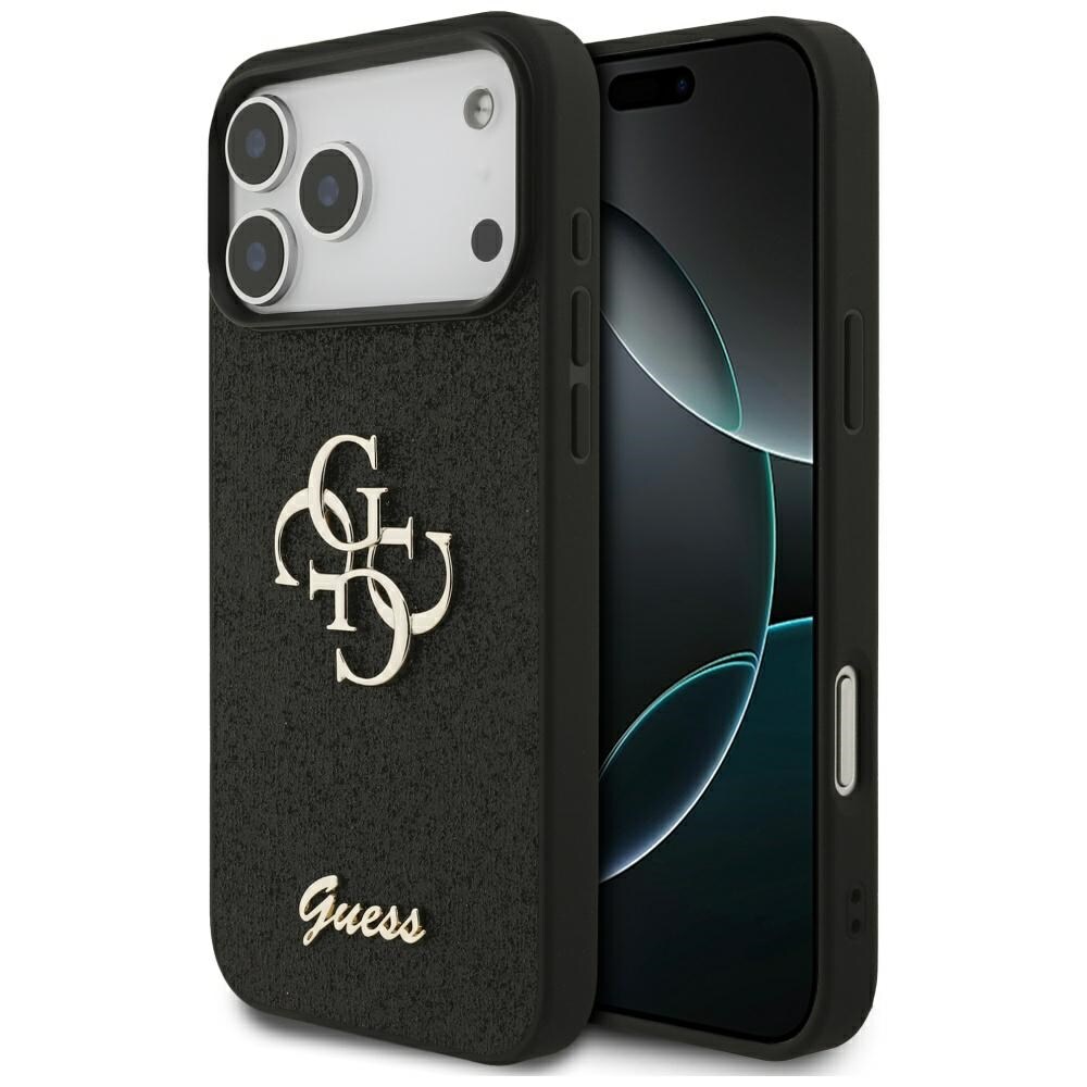 Guess Fast Glitter Big 4G-etui til iPhone 17 Pro Max - sort