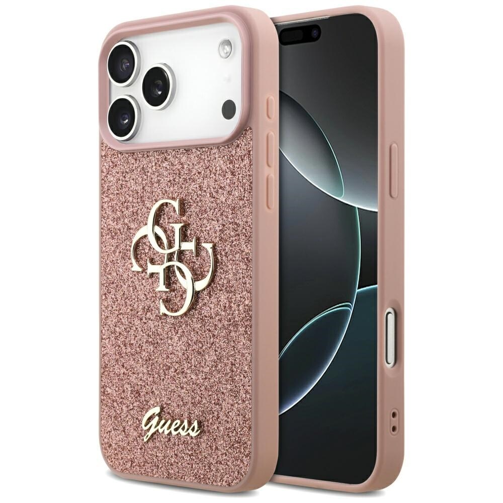 Guess Fast Glitter Big 4G-etui til iPhone 17 Pro Max - Pink