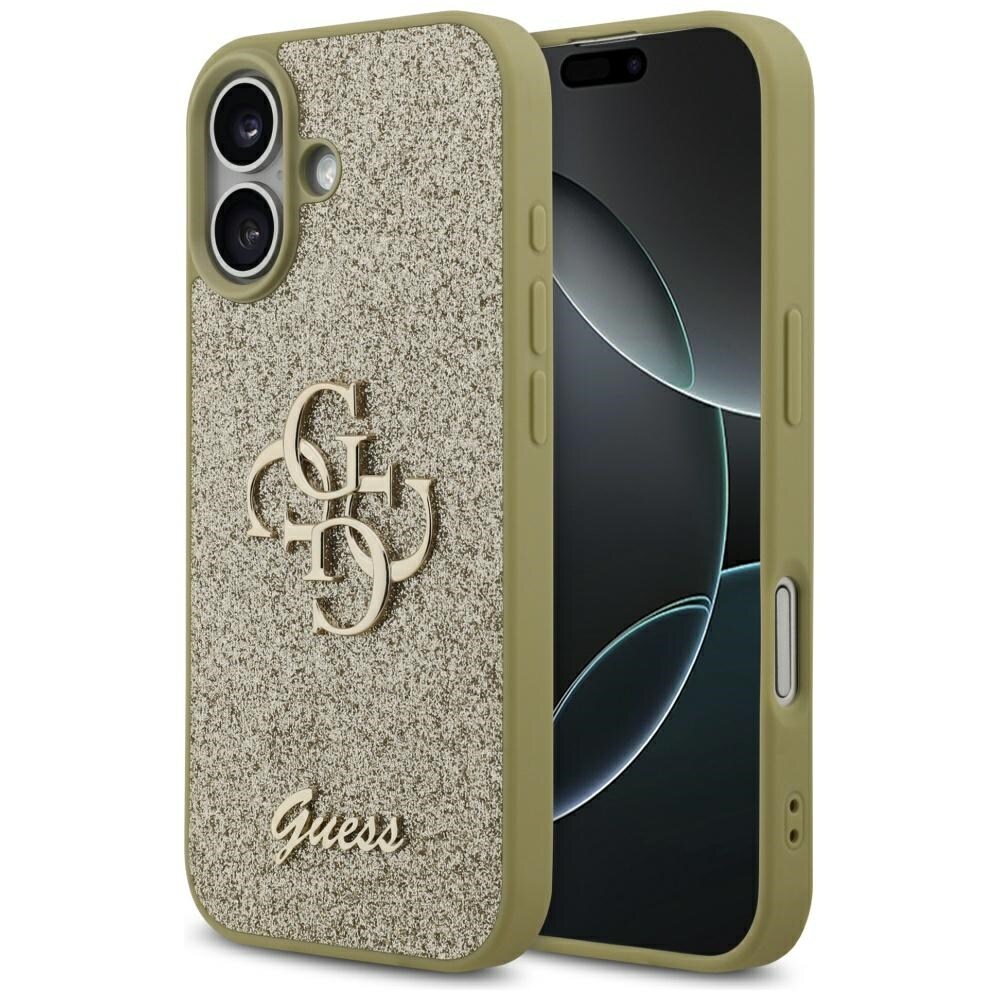 Guess Fast Glitter Big 4G-etui til iPhone 17 - guld