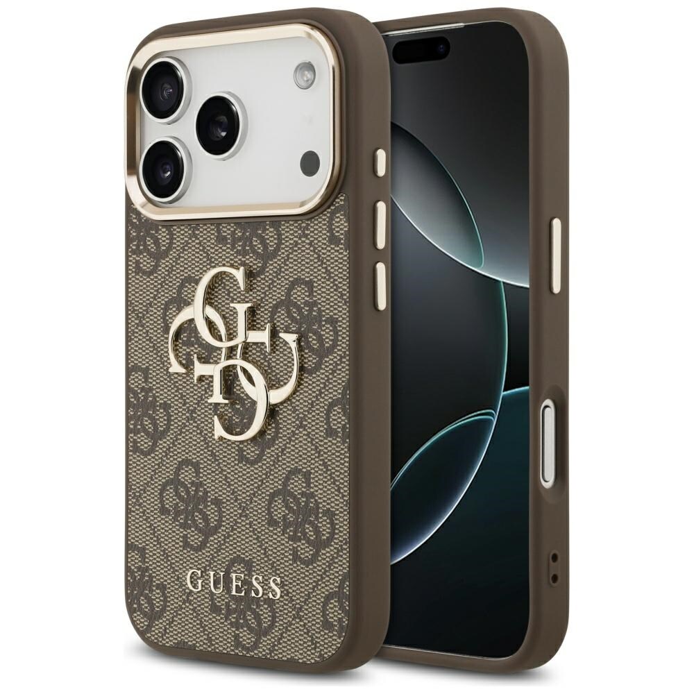 Guess 4G Big 4G Classic logoetui til iPhone 17 Pro - Brun og guld