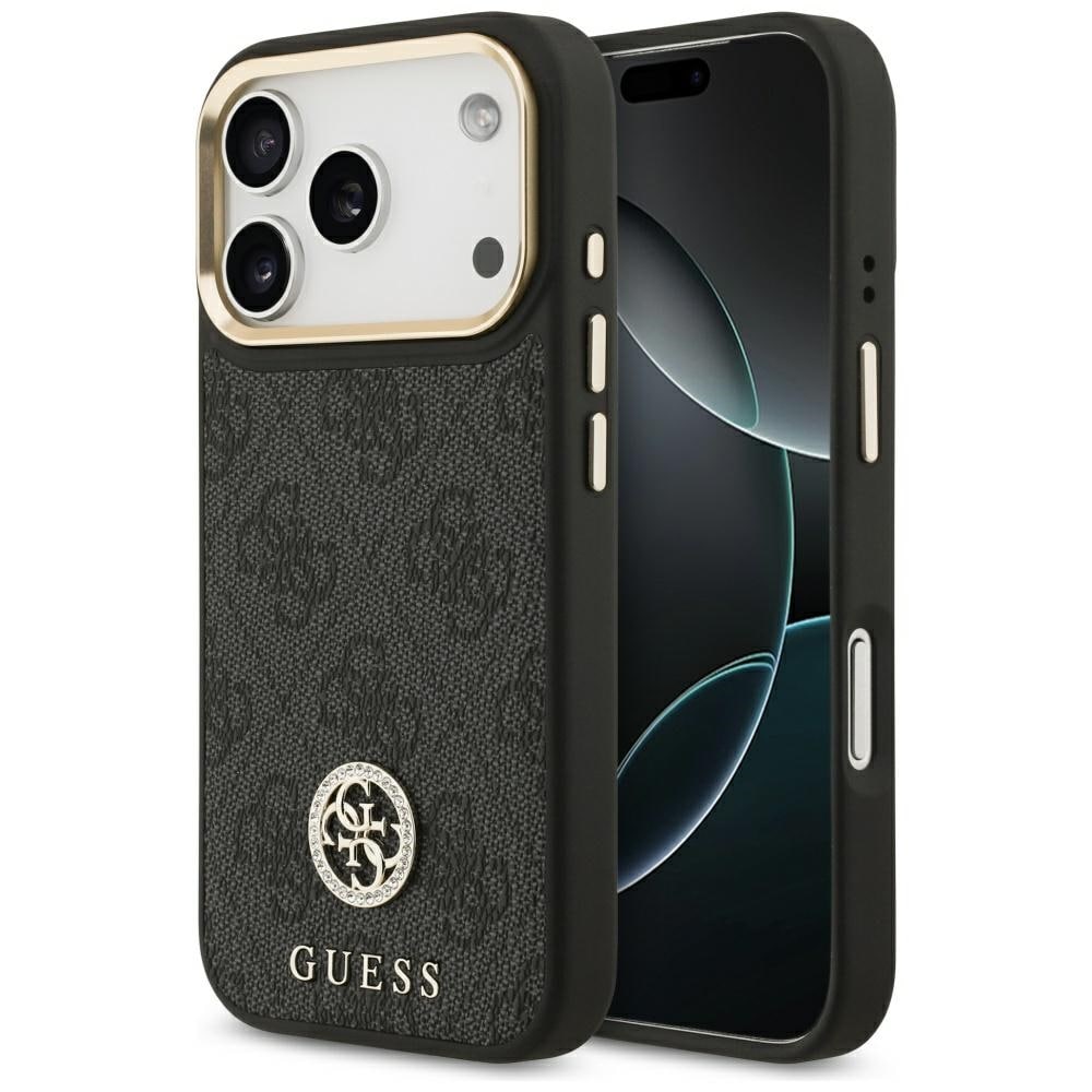 Guess 4G Strass Logo MagSafe-etui til iPhone 17 Pro - sort