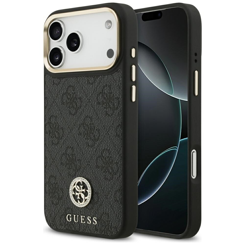 Guess 4G Strass Logo MagSafe-etui til iPhone 17 Pro Max - Sort