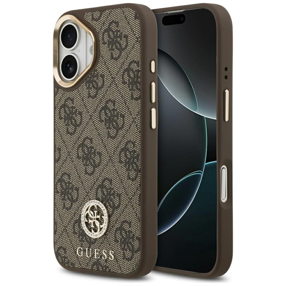 Guess 4G Strass Logo MagSafe-etui til iPhone 17 - brun