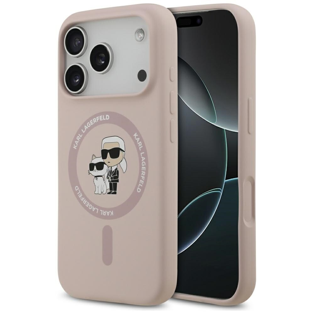 Karl Lagerfeld Silikone Karl&Choupette Ring MagSafe-etui til iPhone 17 Pro - Pink