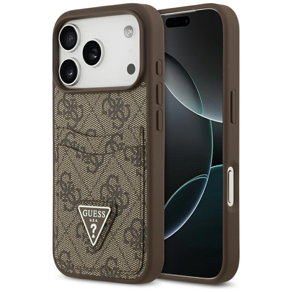 Guess 4G Nauble Card Triangle-etui til iPhone 17 Pro - Brun
