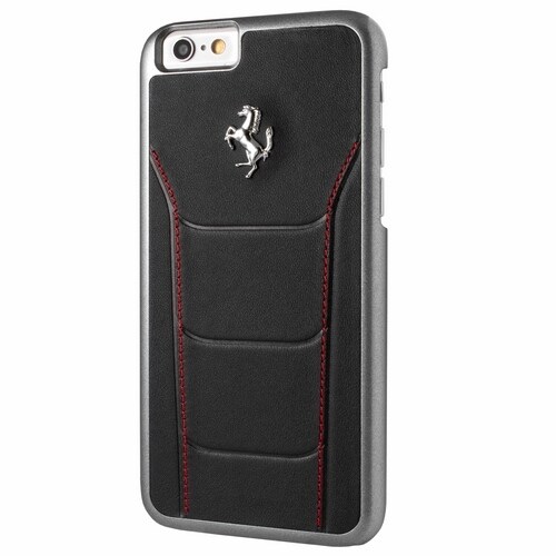 Ferrari Hardcase FESEHCP6BKR iPhone 6/6S 488 sort/rød stikning