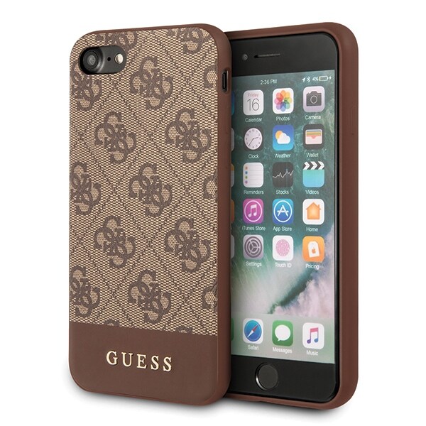 Guess 4G Stripe Collection-etui til iPhone 7 / 8 / SE 2020 / SE 2022 - brun