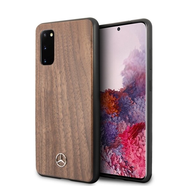Mercedes Wood Line valnøddetaske til Samsung Galaxy S20 - Brun