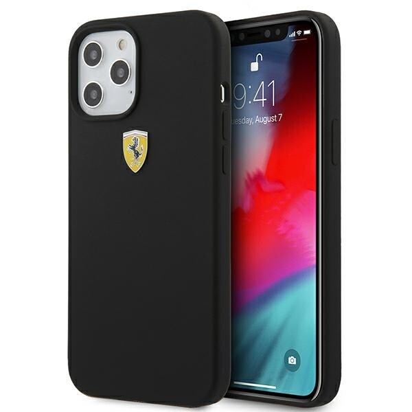 Ferrari FESSIHCP12LBK iPhone 12 Pro Max 6,7" sort/sort hardcase On Track Silicone