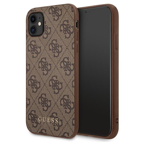 Guess 4G metal guld logo etui til iPhone 11 / Xr 6.1" - Brun