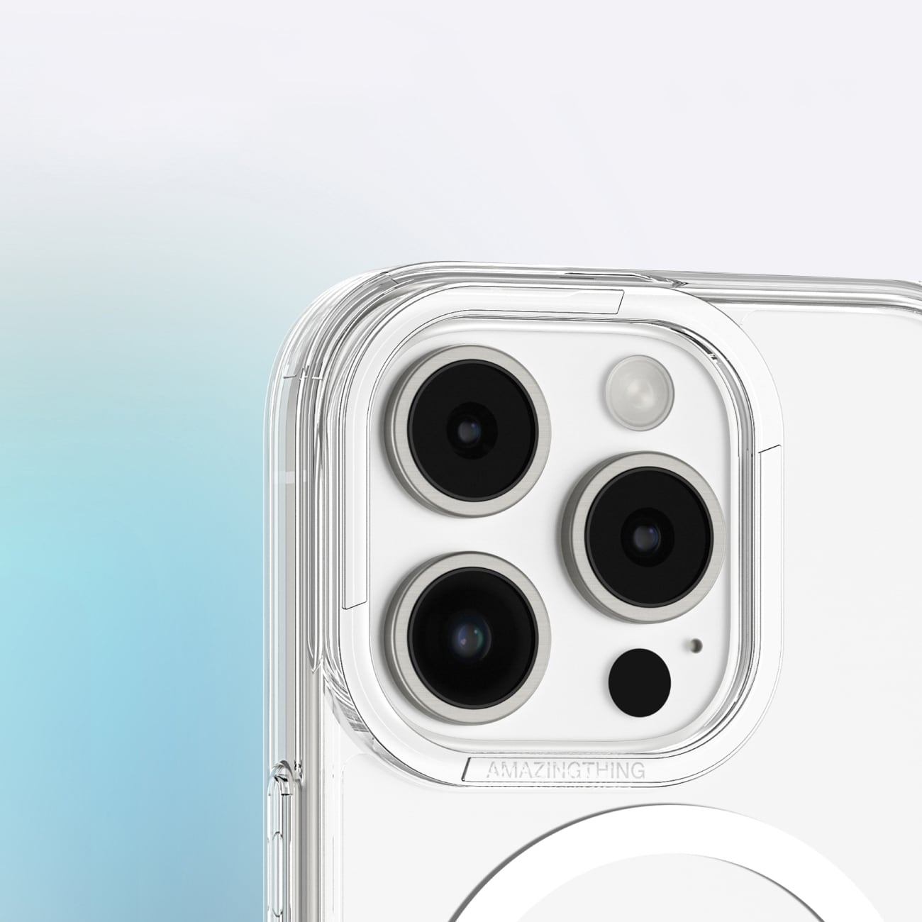 AmazingThing Minimal Mag Case med magnetisk ring til iPhone 16 Pro - Transparent