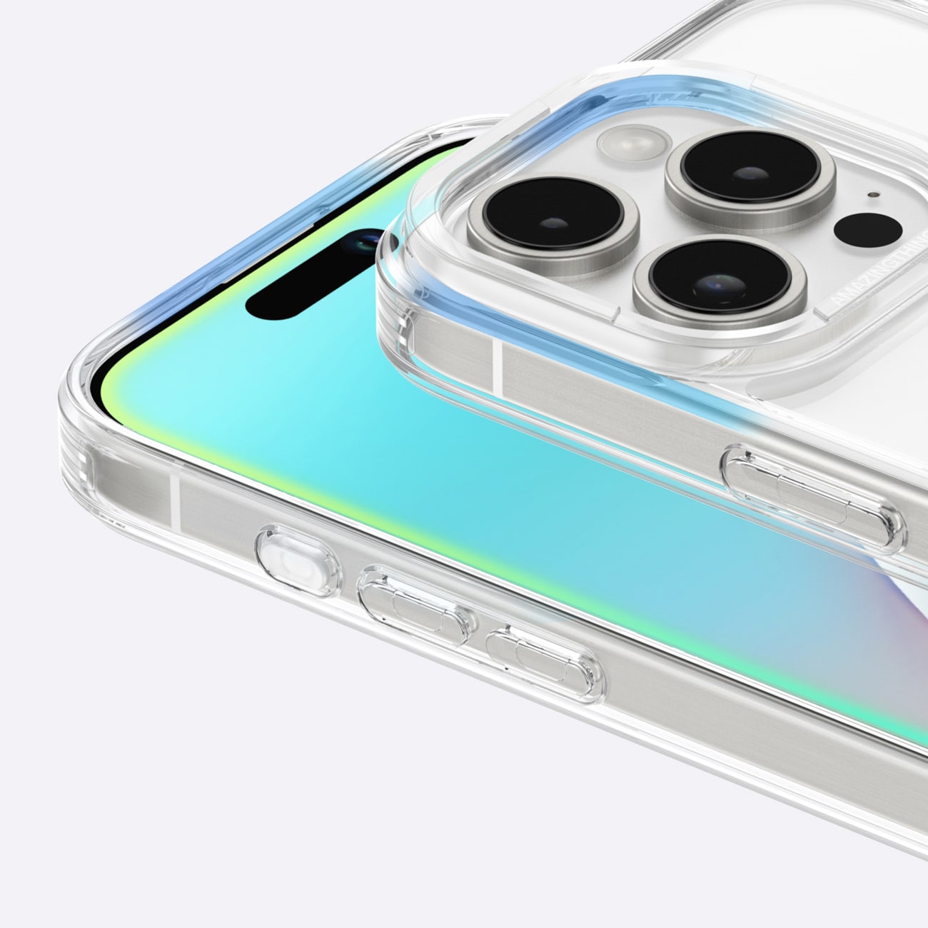 AmazingThing Minimal Mag Case med magnetisk ring til iPhone 16 Pro - Transparent
