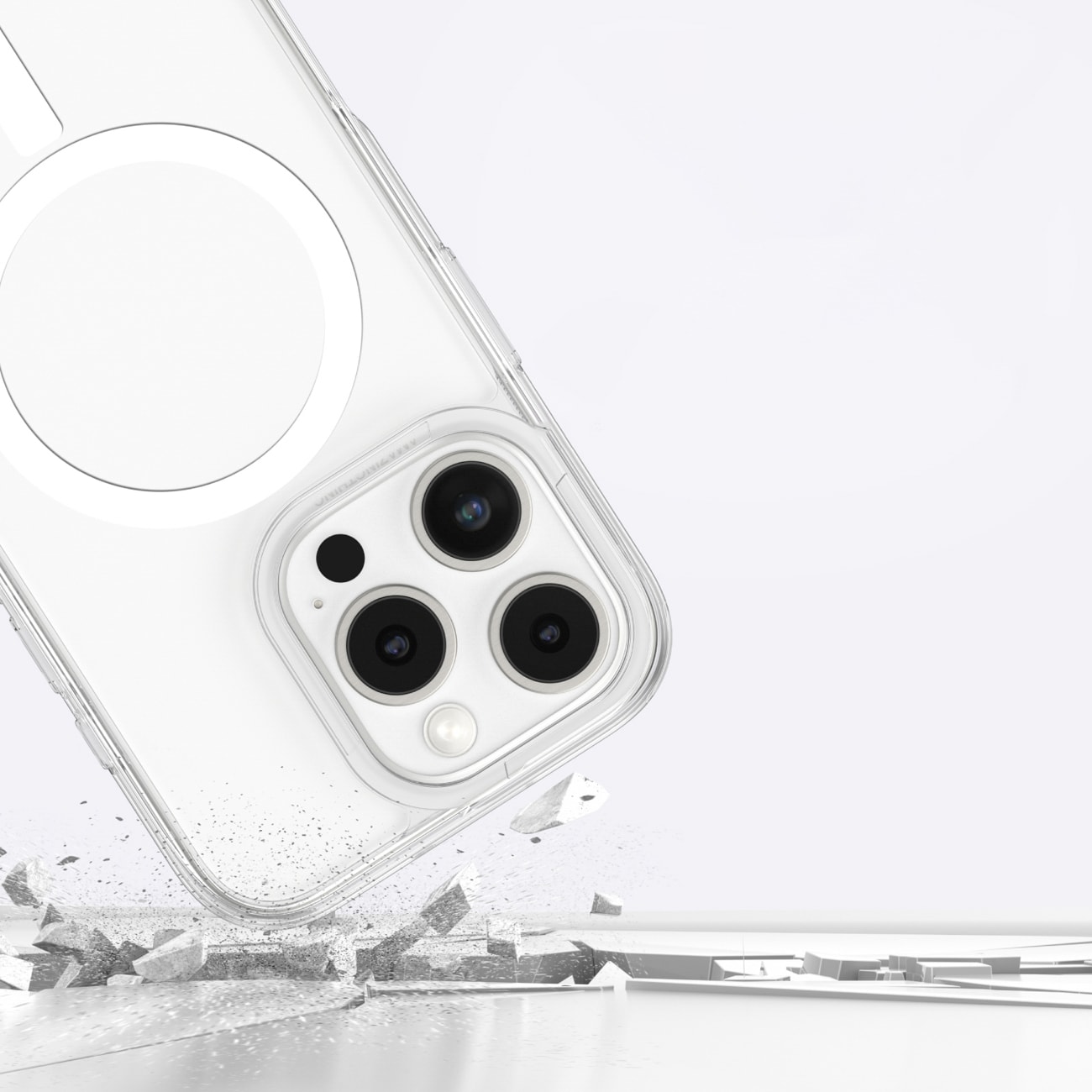 AmazingThing Minimal Mag Case med magnetisk ring til iPhone 16 Pro - Transparent