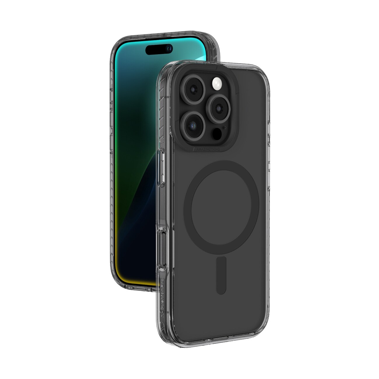 AmazingThing Titan Pro Mag-etui med magnetisk ring til iPhone 16 Pro Max - Sort