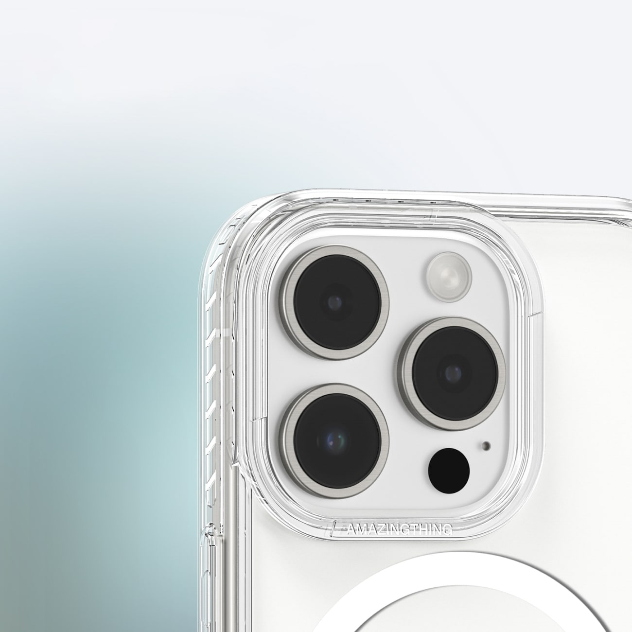 AmazingThing Titan Pro Mag-etui med magnetisk ring til iPhone 16 Pro - gennemsigtig