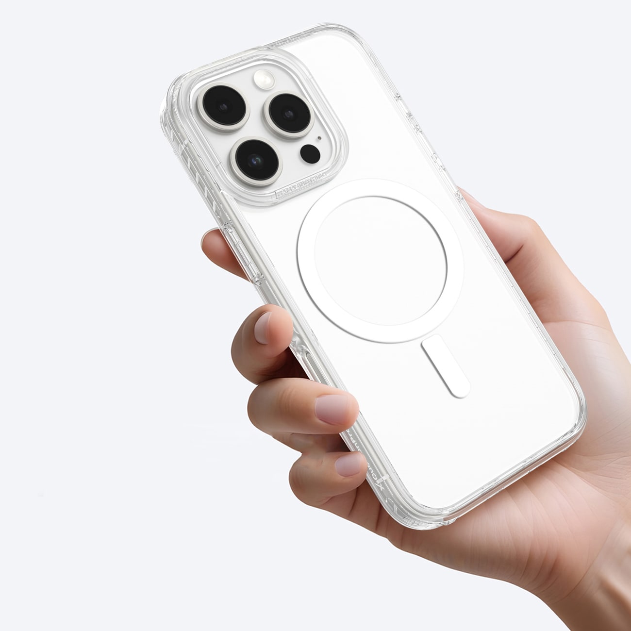 AmazingThing Titan Pro Mag-etui med magnetisk ring til iPhone 16 Pro - gennemsigtig