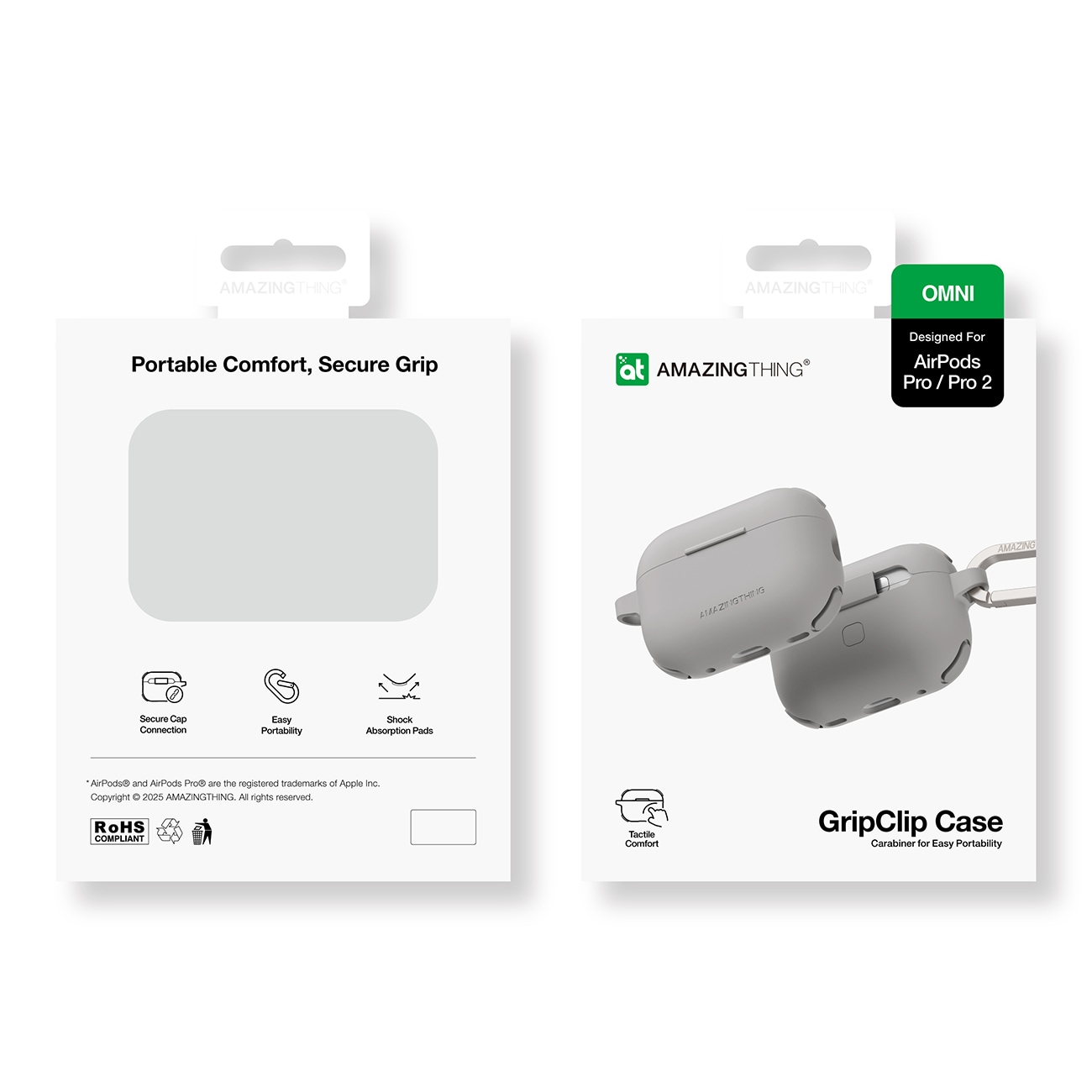 AmazingThing Omni Case til AirPods Pro 2 silikoneetui - grå
