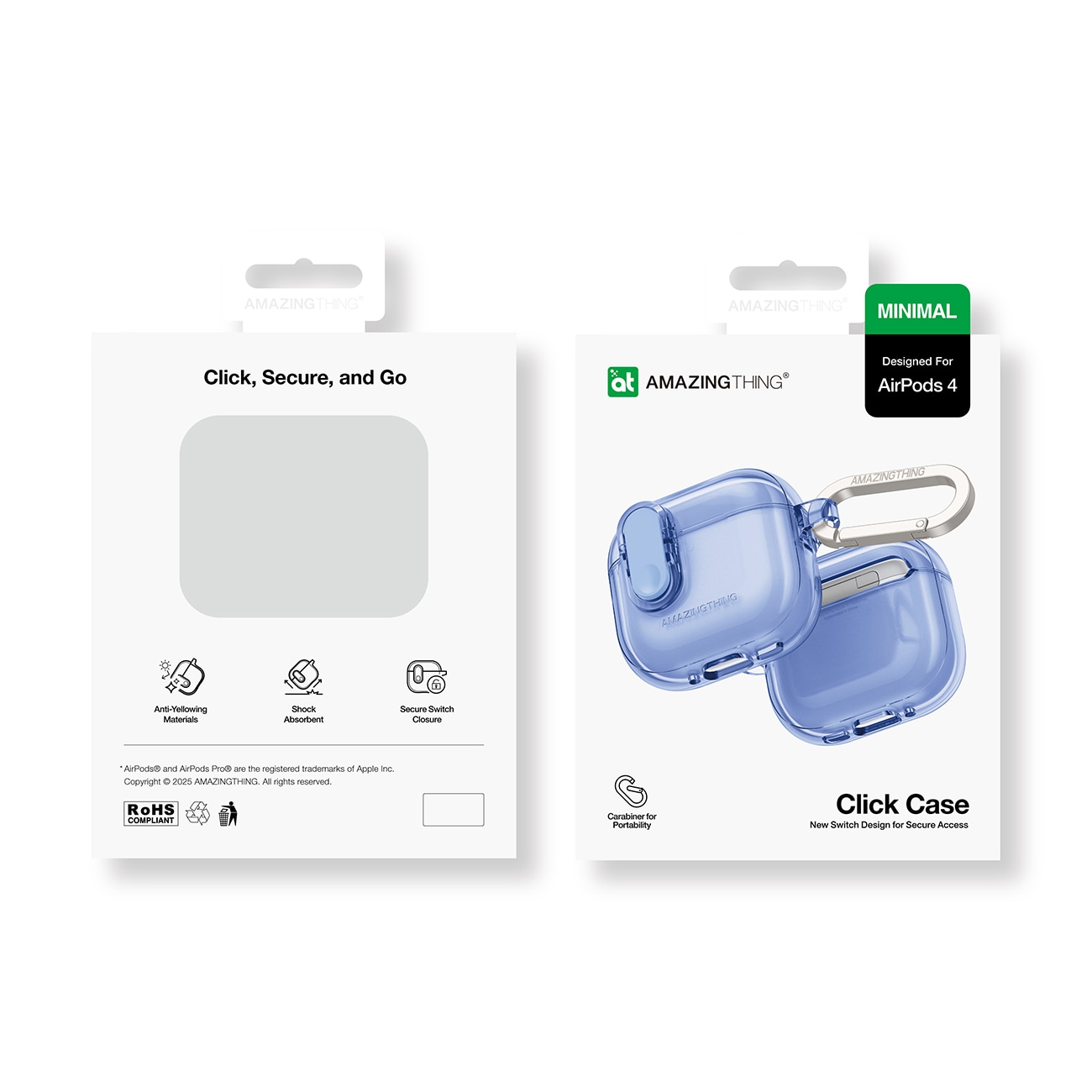 AmazingThing minimalt etui til AirPods 4 - ultramarin