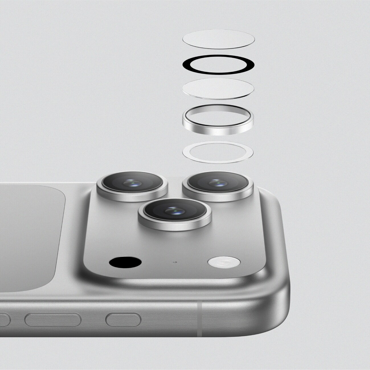 AmazingThing Linseglas til iPhone 17 Pro / Pro Max med sort aluminiumsramme