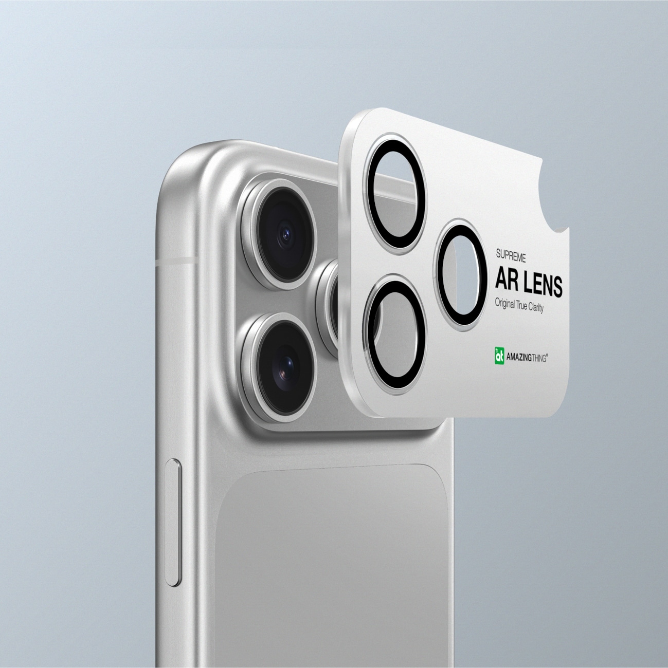 AmazingThing Linseglas til iPhone 17 Pro / Pro Max med sort aluminiumsramme
