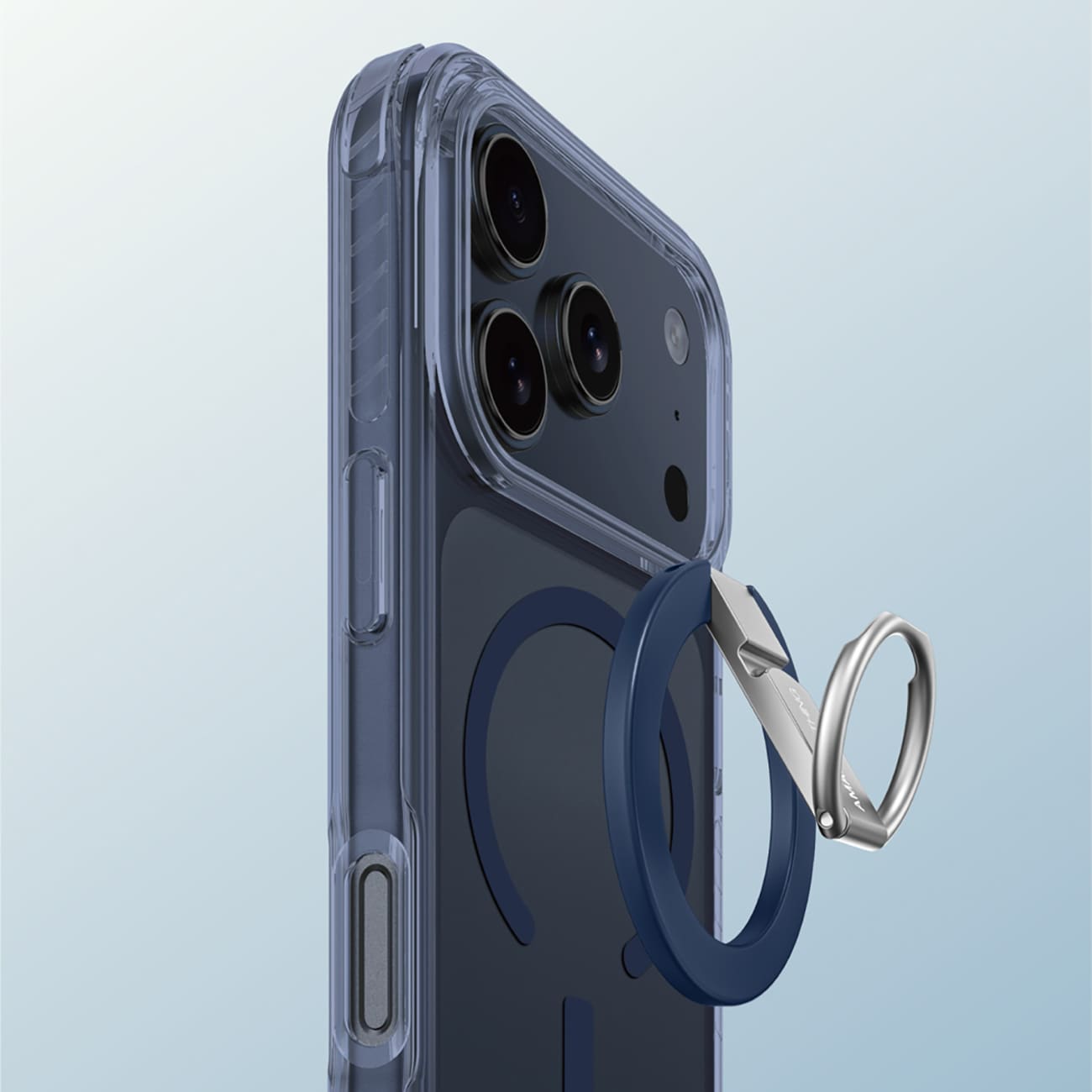 AmazingThing Titan Pro Grip Ring Set-etui til iPhone 17 Pro Max Kompatibel med MagSafe - Blå