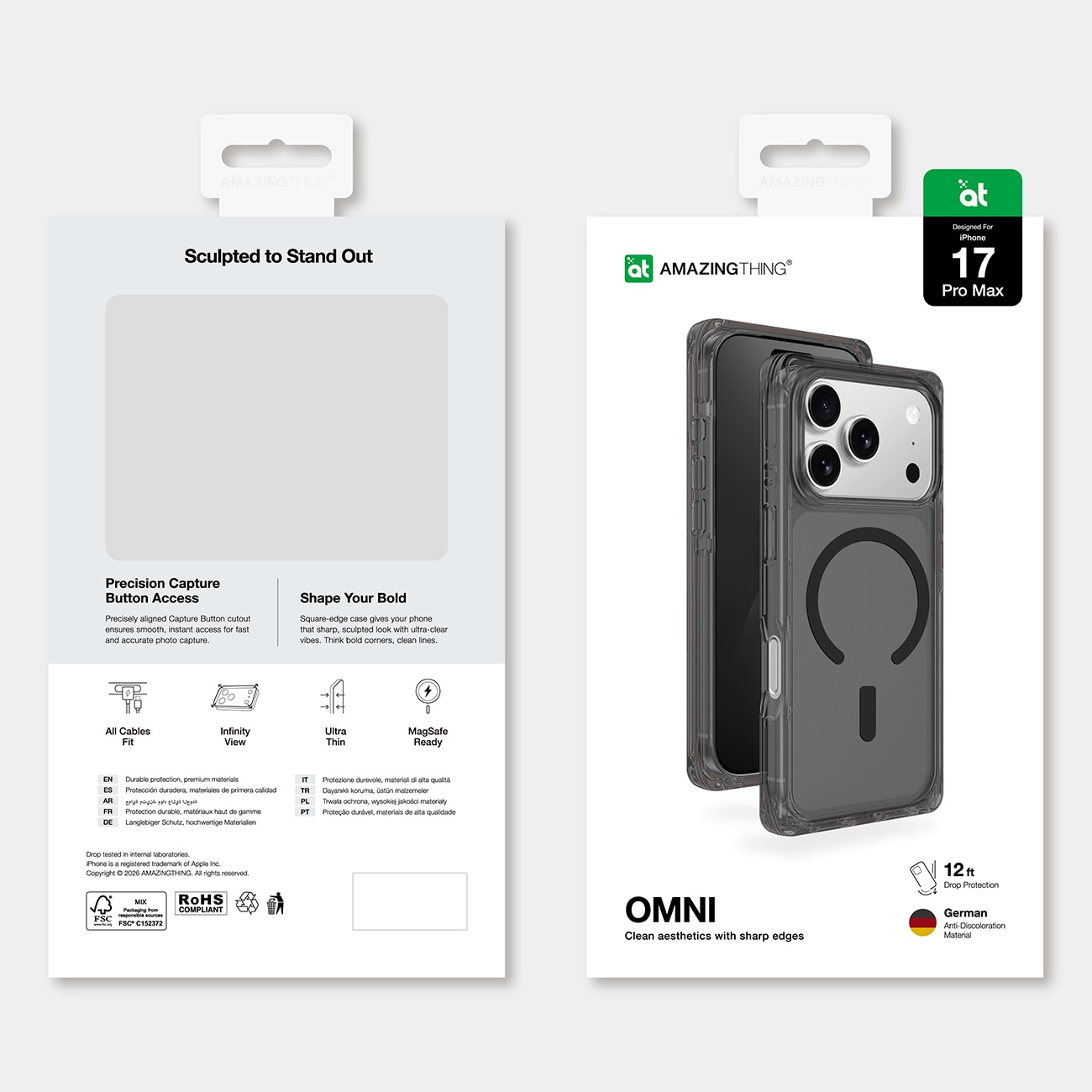 AmazingThing Omni Case til iPhone 17 Pro Max Kompatibel med MagSafe - Sort