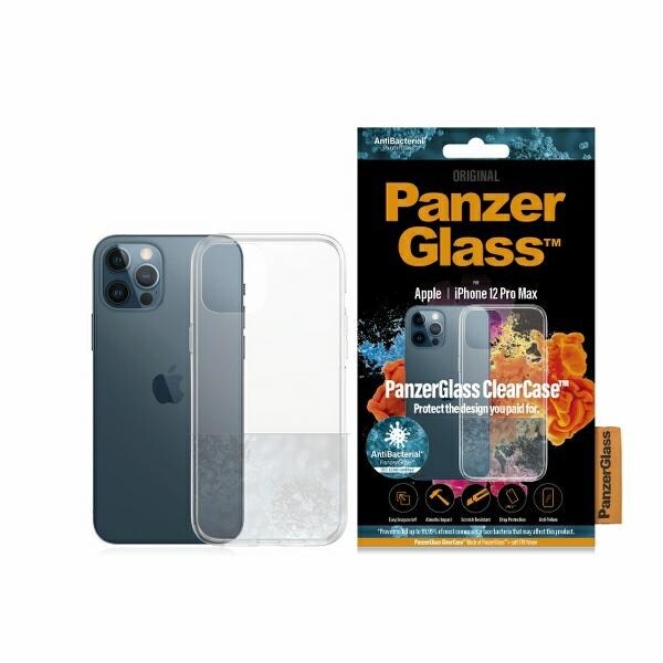 PanzerGlass ClearCase antibakterielt etui til iPhone 12 Pro Max - gennemsigtigt