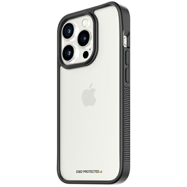 Militærcertificeret PanzerGlass ClearCase iPhone 15 Pro-etui - gennemsigtigt og sort