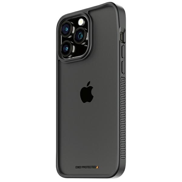 PanzerGlass ClearCase-etui til iPhone 15 Pro Max - militær certificering, gennemsigtigt og sort