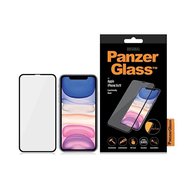 PanzerGlass E2E Super+ hærdet glas til iPhone XR / 11 - med sort ramme