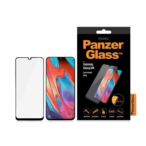 PanzerGlass E2E Almindeligt hærdet glas til Samsung Galaxy A41 - med sort ramme