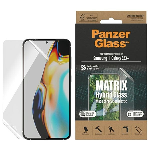 PanzerGlass Matrix-hybridglas med positioner til Samsung Galaxy S23+