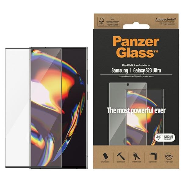 PanzerGlass Ultra-Wide Fit hærdet glas til Samsung Galaxy S23 Ultra S918