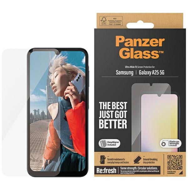 PanzerGlass Ultra-Wide Fit hærdet glas til Samsung Galaxy A25 5G