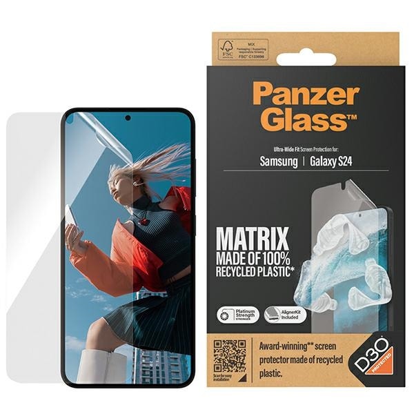 PanzerGlass Ultra-Wide Fit hærdet glas med D3O® med applikator til Samsung Galaxy S24