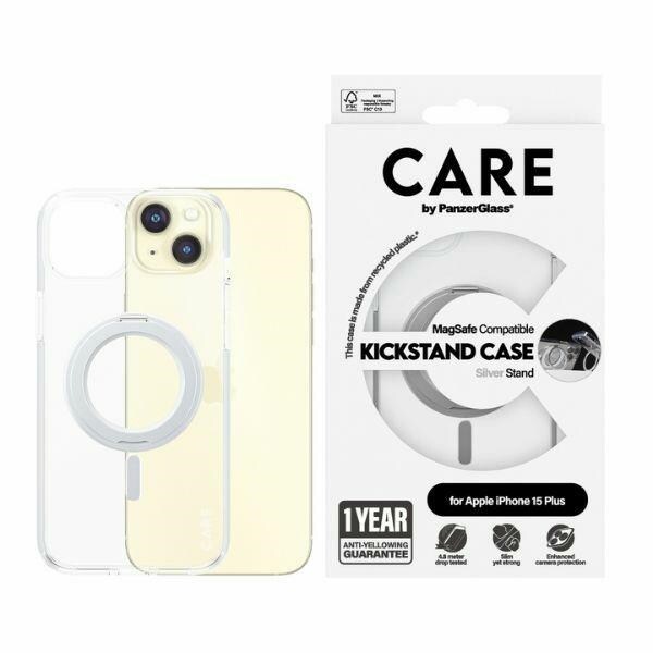 CARE by PanzerGlass Kickstand-etui MagSafe til iPhone 15 Plus - sølv